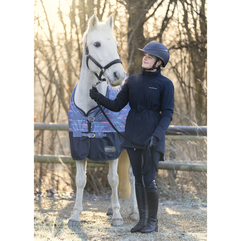 Hy StormX Original Dorris The Dachshund 0 Turnout Rug - Riviera/Navy-2